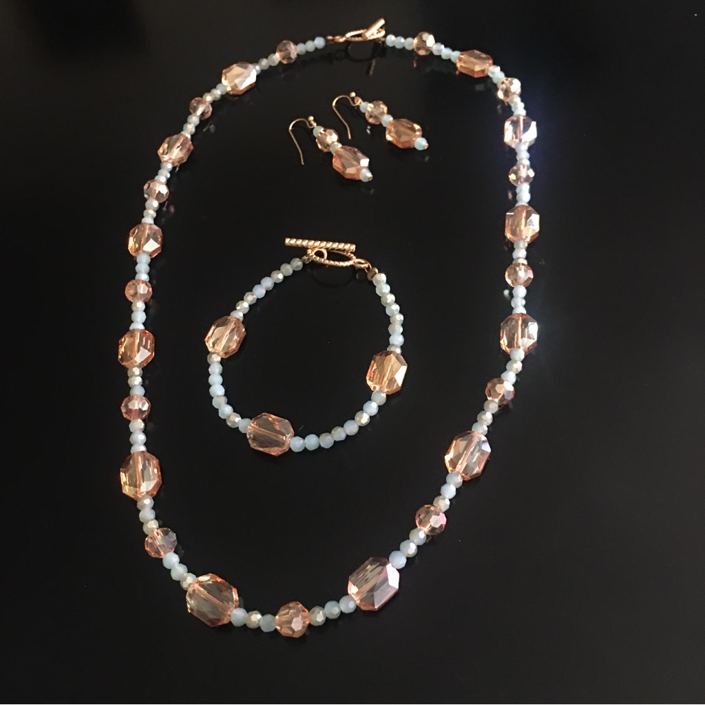 Beaded Necklace, Bracelet & Earrings